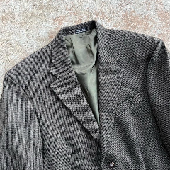 Geoffrey Beene lambs Wool Blazer Men’s Sz 42 R Gray Sport Coat Two Button Luxury - Picture 2 of 16